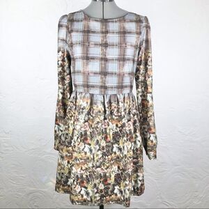 Freeway Plaid and Floral Complimentary Print Dress